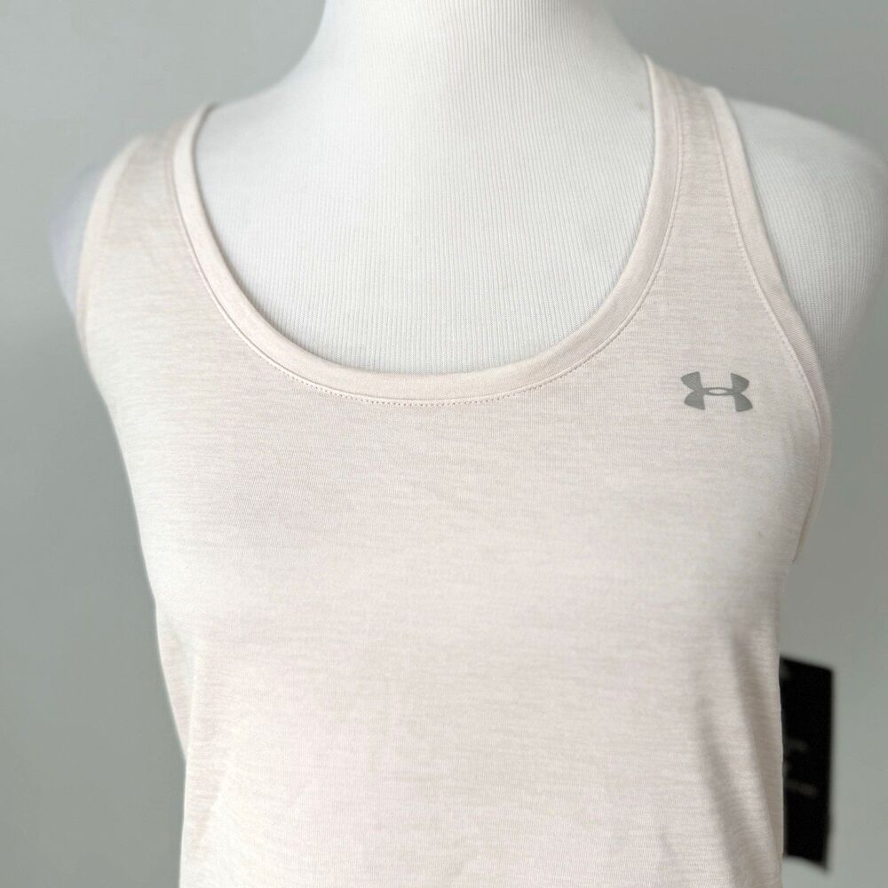 New Under Armour Tech Twist Tank Womens Small NWT 1275487 Light Pink Loose Fit
